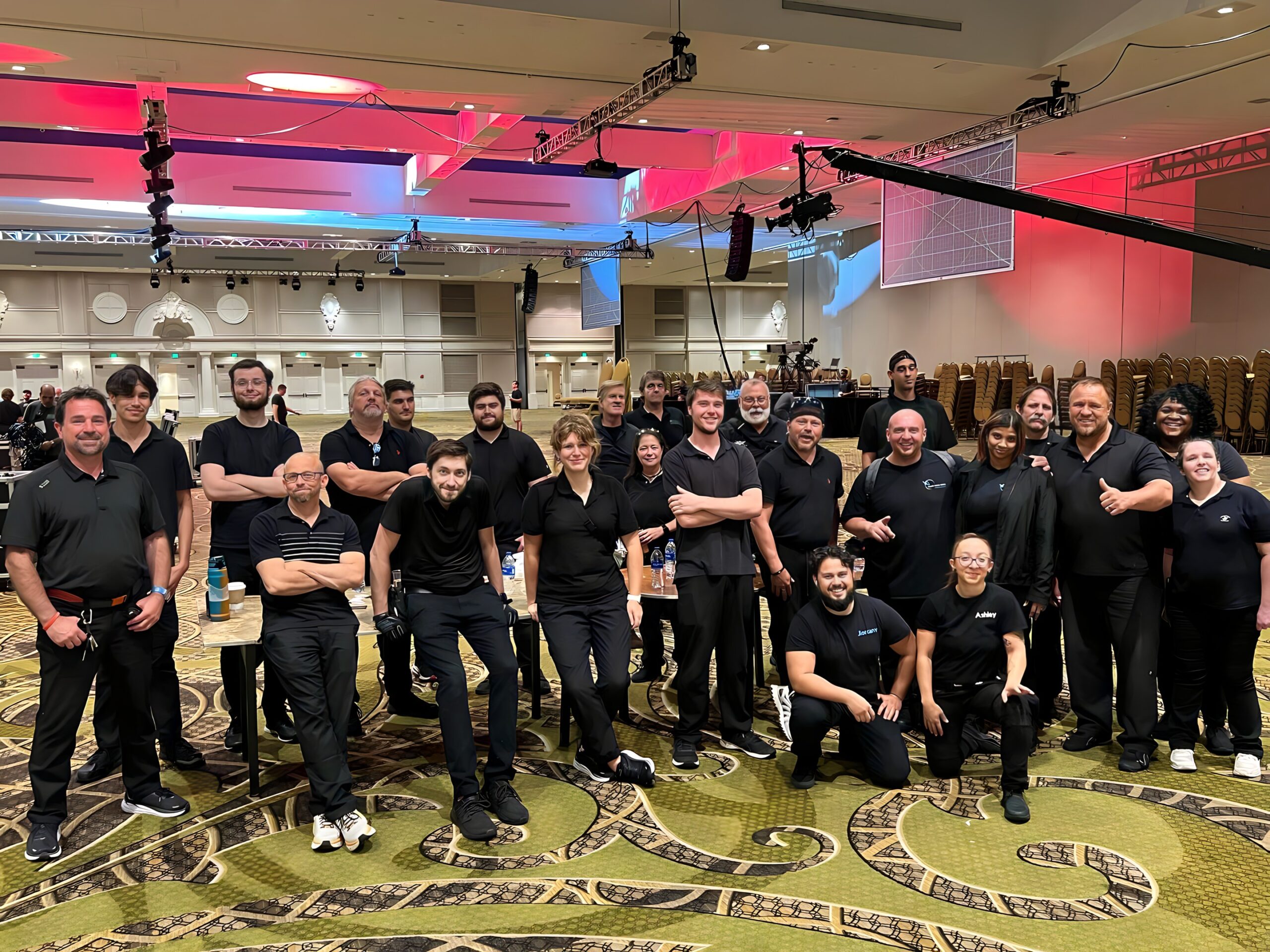 Group photo of an Audio Visual Nation Crew at an event