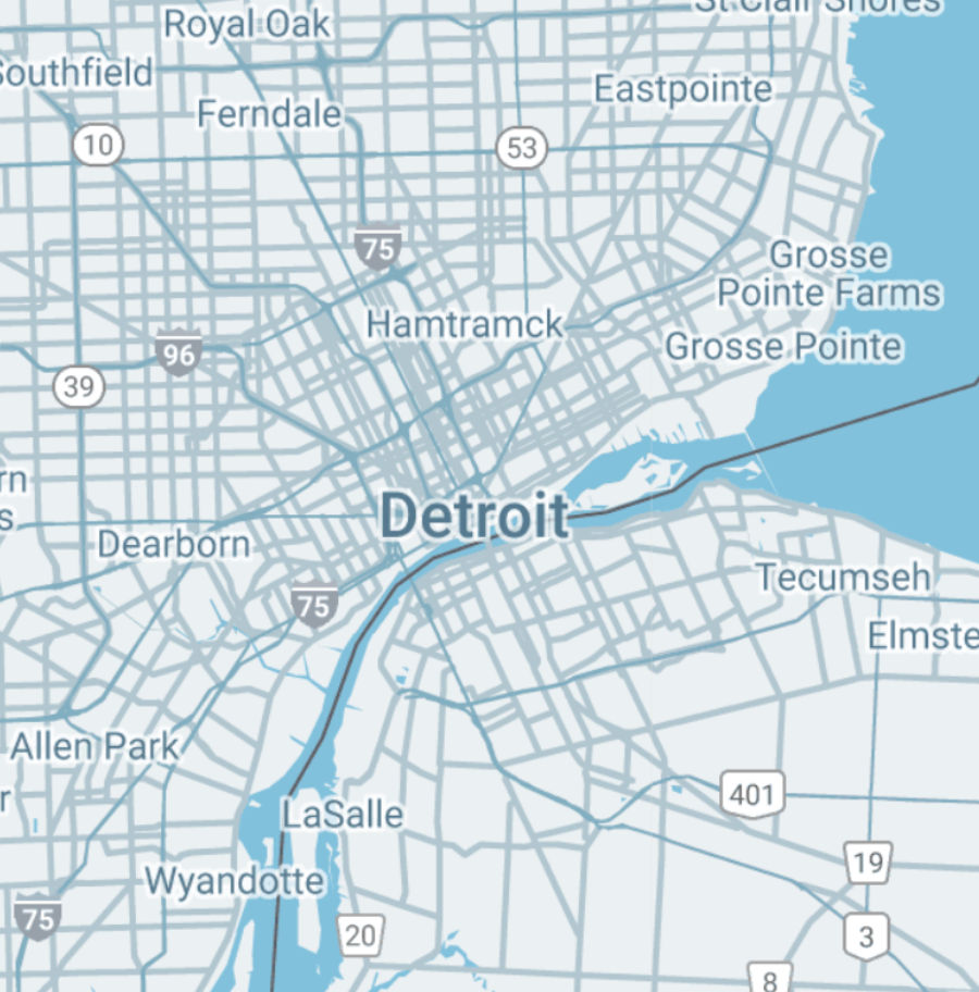 Map of Detroit