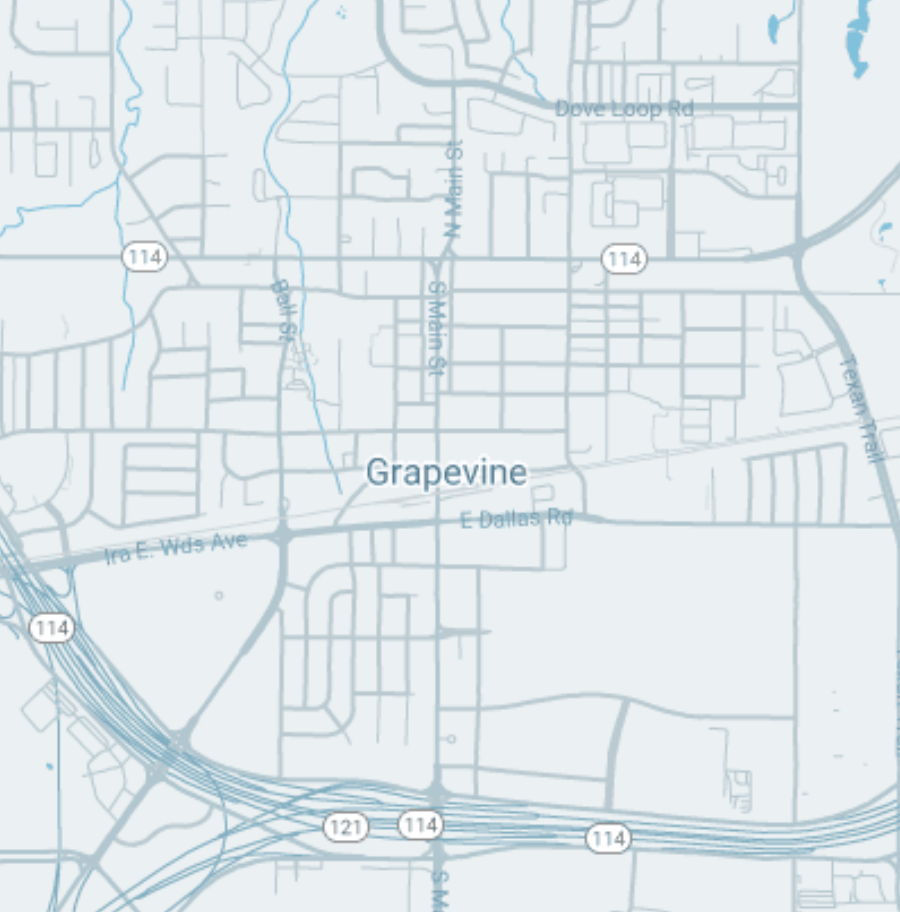 Map of Grapevine Texas