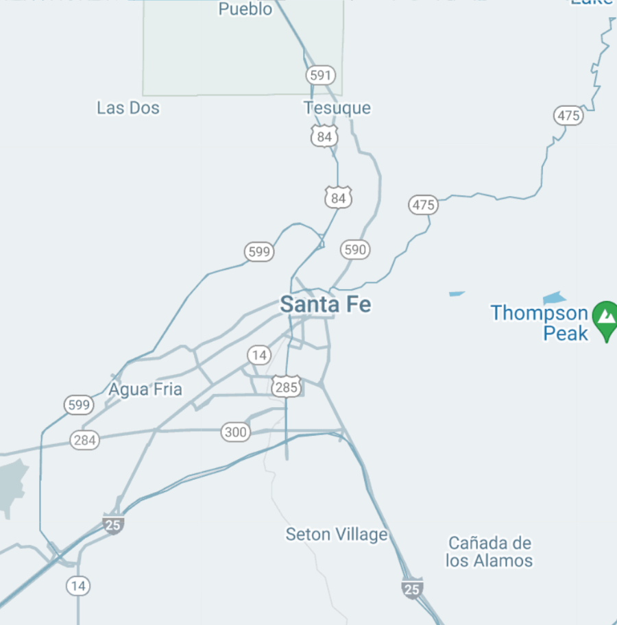 Map of Santa Fe, New Mexico