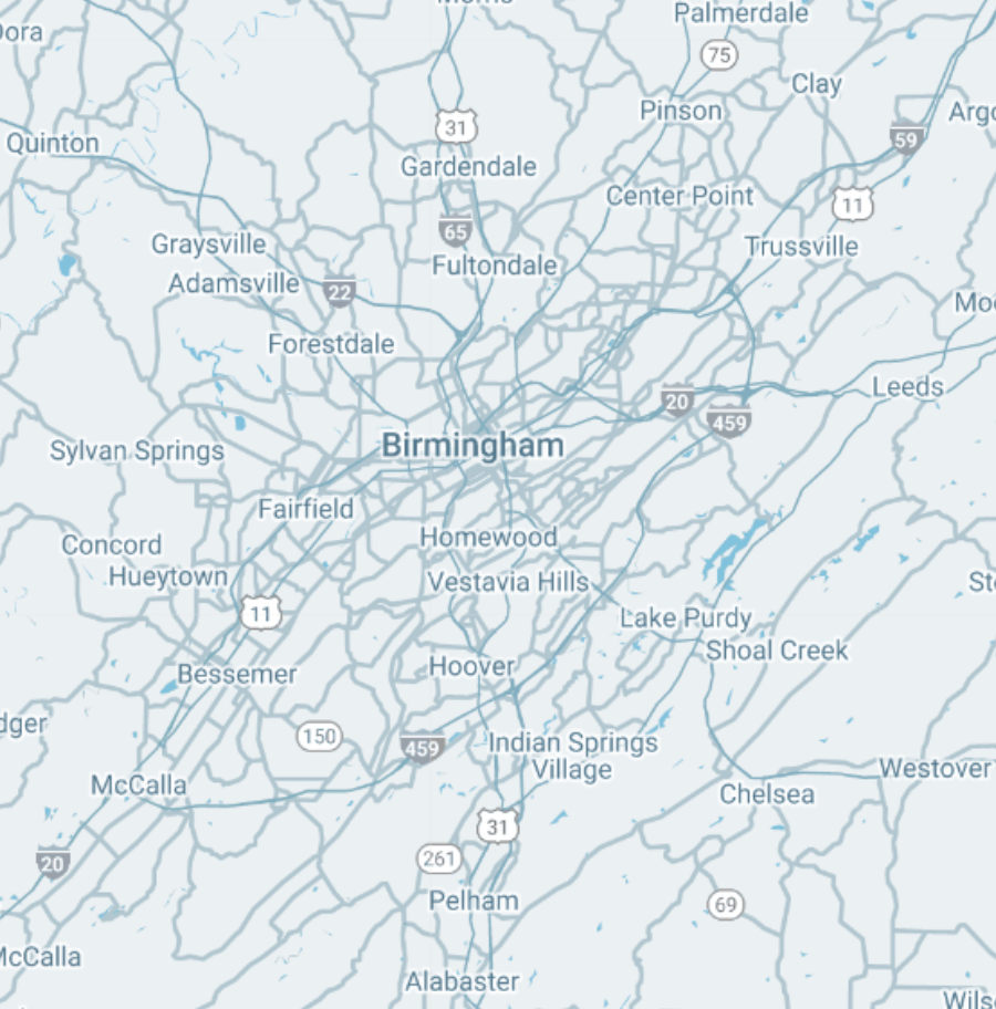 Map of Birmingham, AL