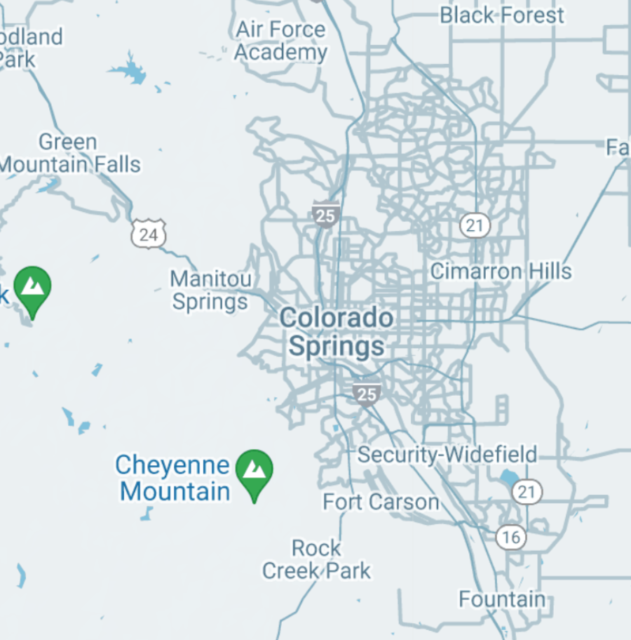 Map of Colorado Springs