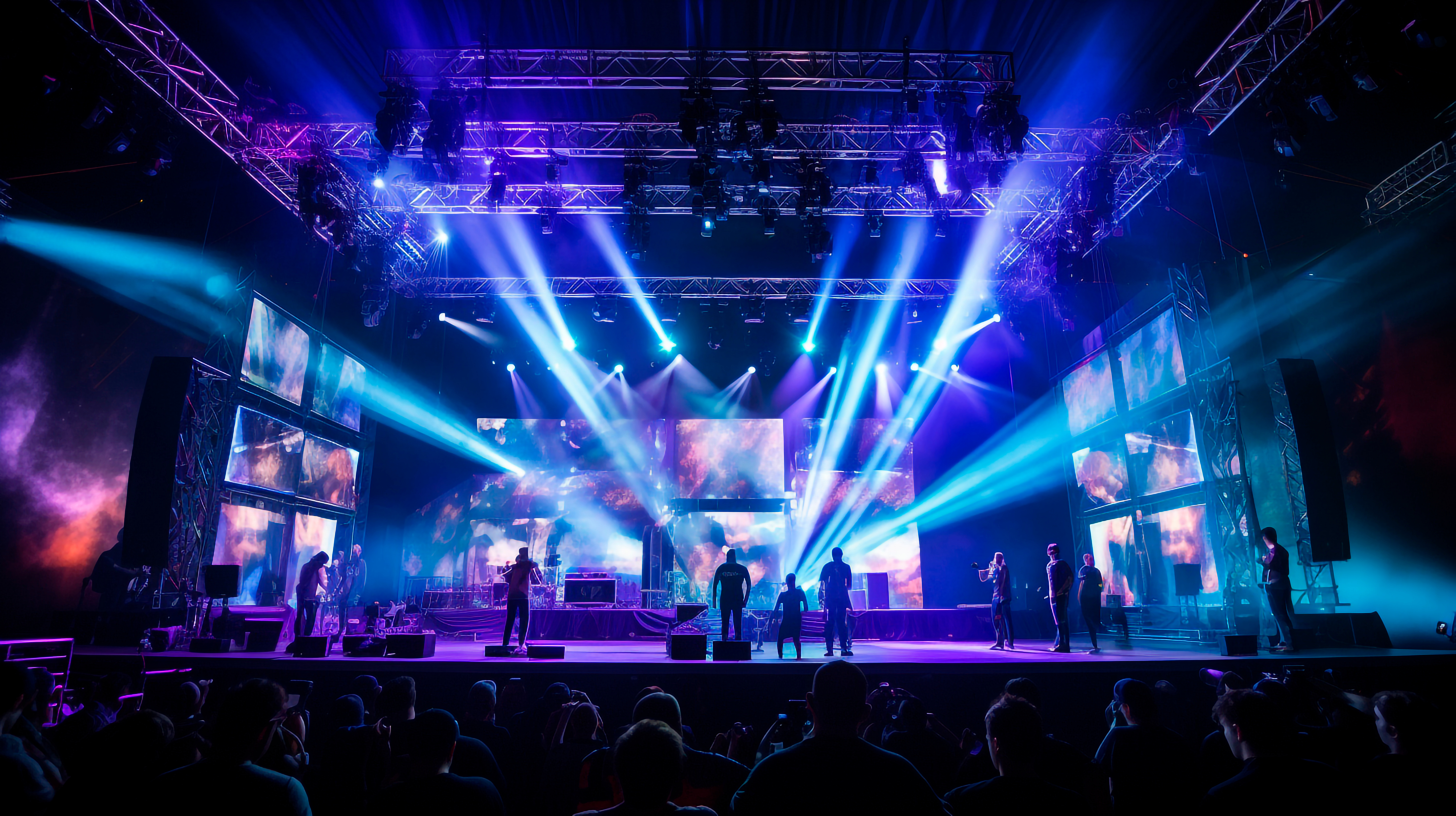 Stage with concert lighting