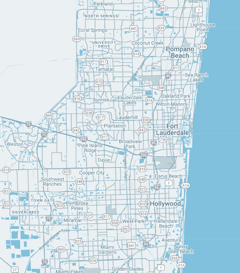 Map of Fort Lauderdale Florida