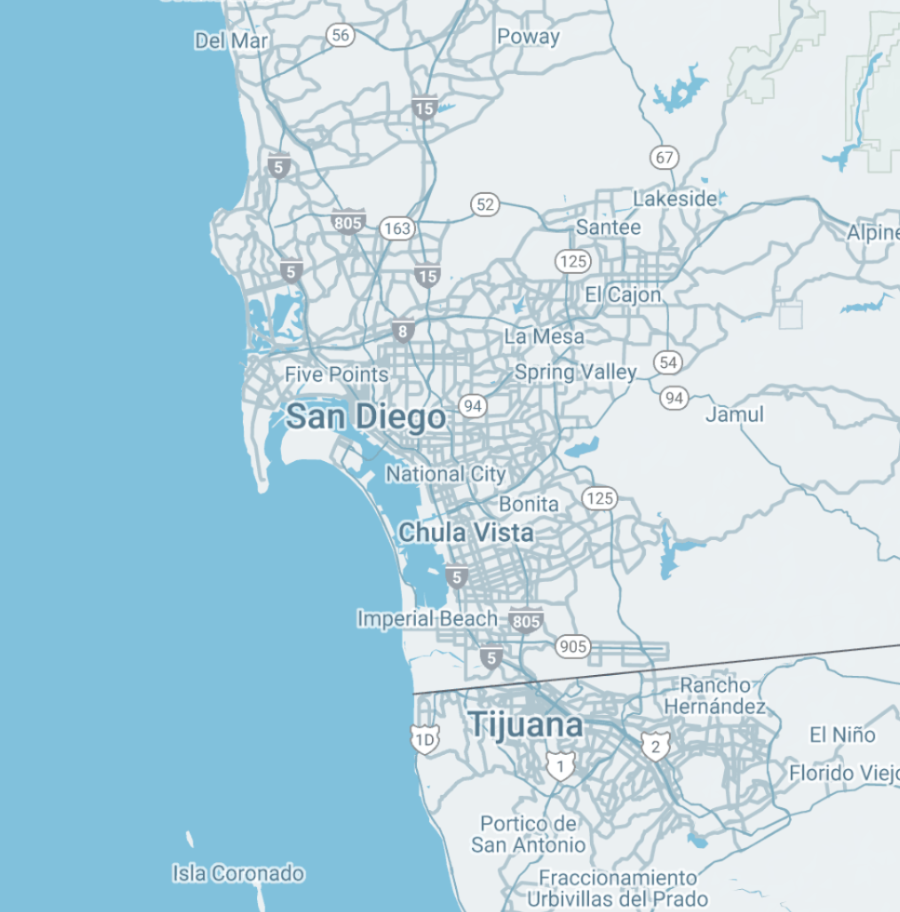 San Diego, California Map