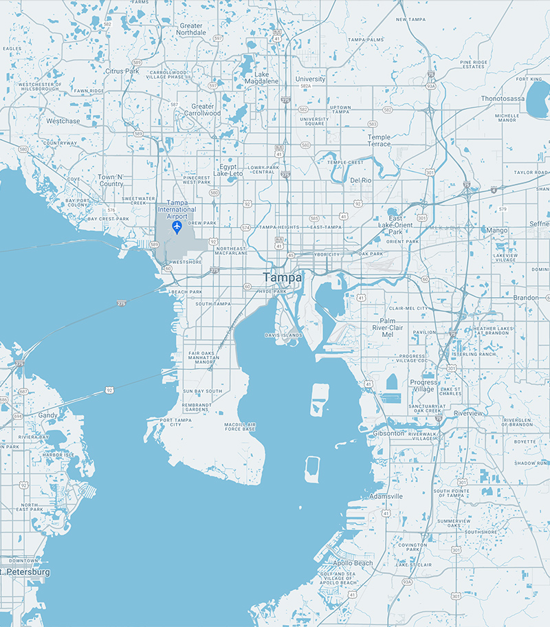 Map of Tampa, FL